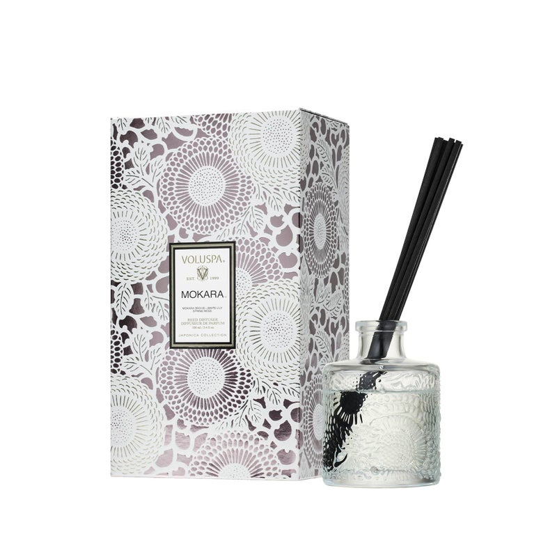 Voluspa Mokara Scented Reed Diffuser 34 oz Luxury Orchid Diffuser Oil Reed Diffusers for Home Handcrafted in the USA